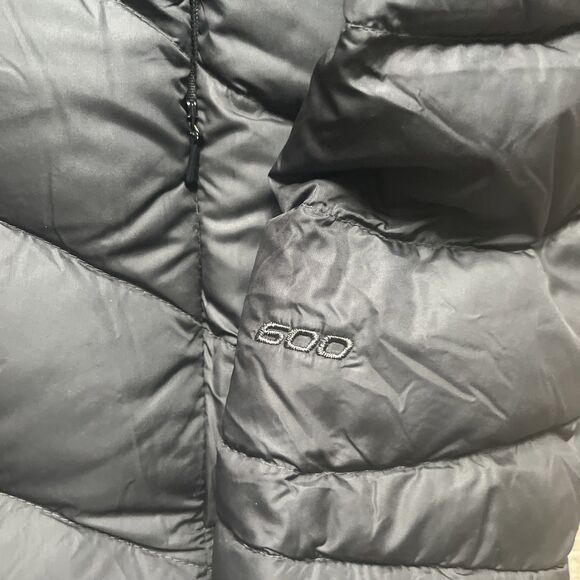 North Face Down Puffer Parka Jacket Womens XS 600 Fill Dark Gray Removeable Hood - Picture 2 of 7